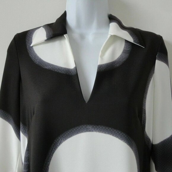 NWT ESCADA Nadota Black White Polka Dot 3/4 Sleeve Tunic Blouse Top 32 - Picture 3 of 9